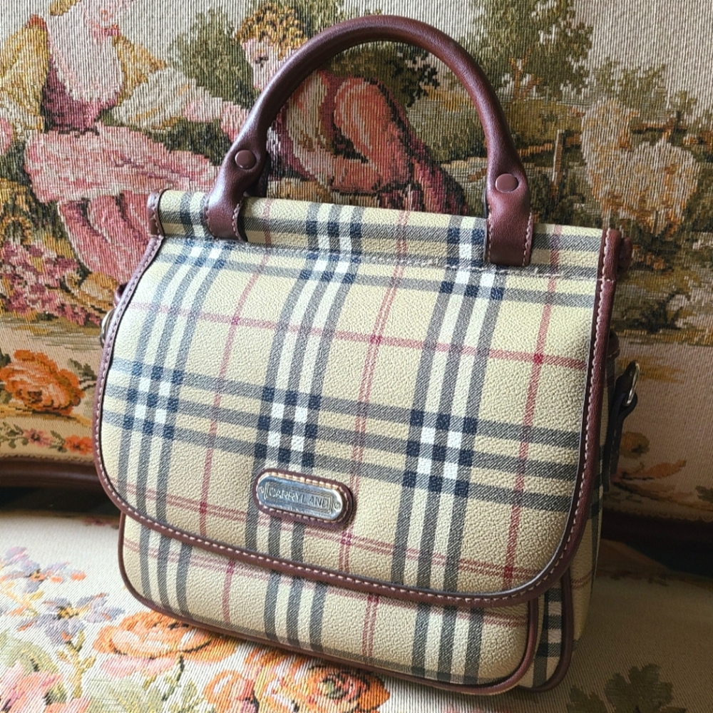 Carryland Plaid Top Handle Crossbody Satchel Bag